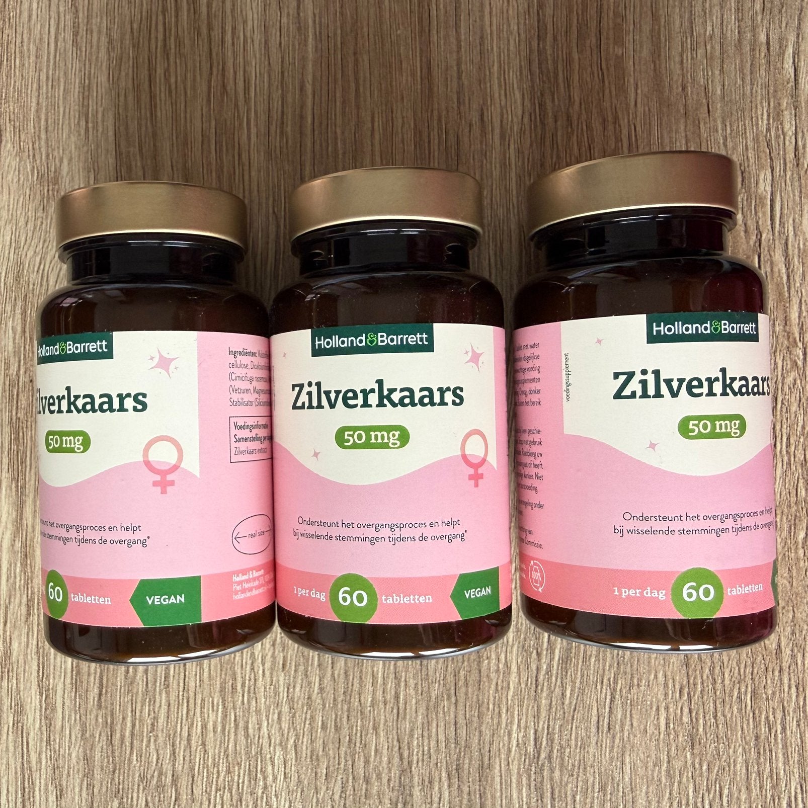 Holland & Barrett - Zilverkaars 50 mg - 3 potjes a 60 stuks, Ophalen of Verzenden, Nieuw, Overige typen