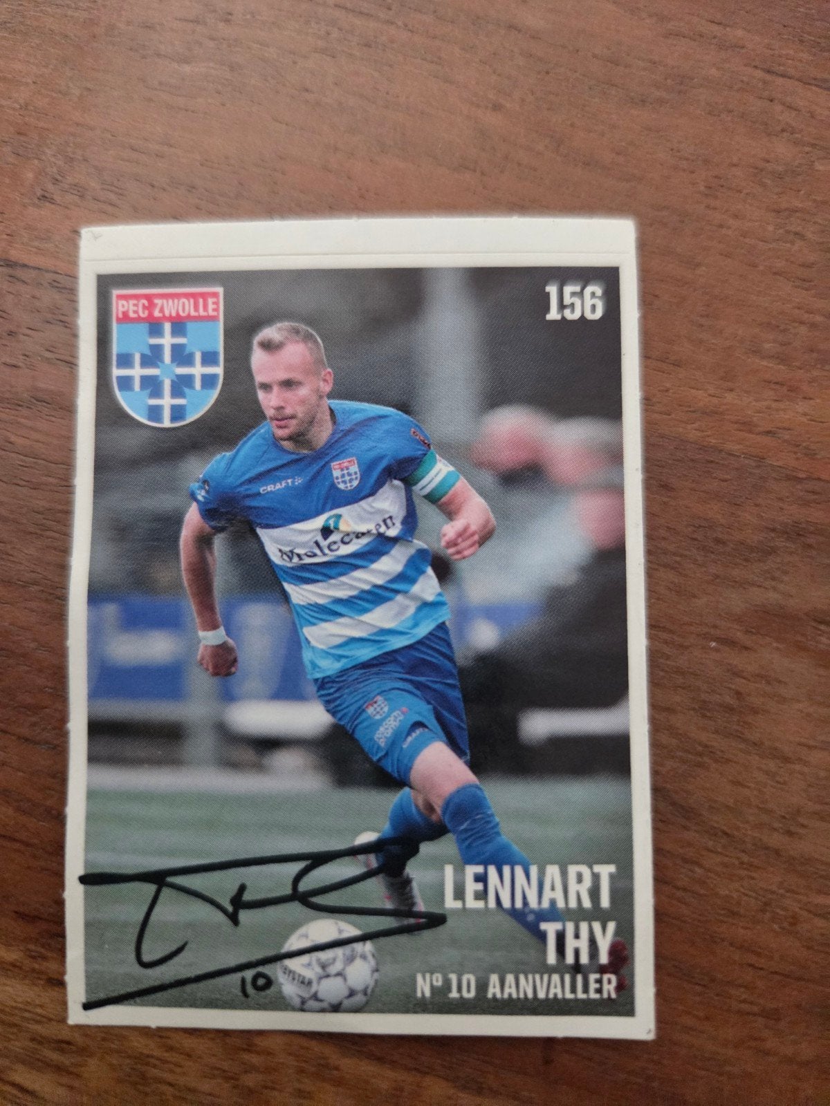 Lennart Thy PEC Zwolle Spelerskaart met handtekening, Ophalen of Verzenden, Zo goed als nieuw, Overige binnenlandse clubs, Poster, Plaatje of Sticker