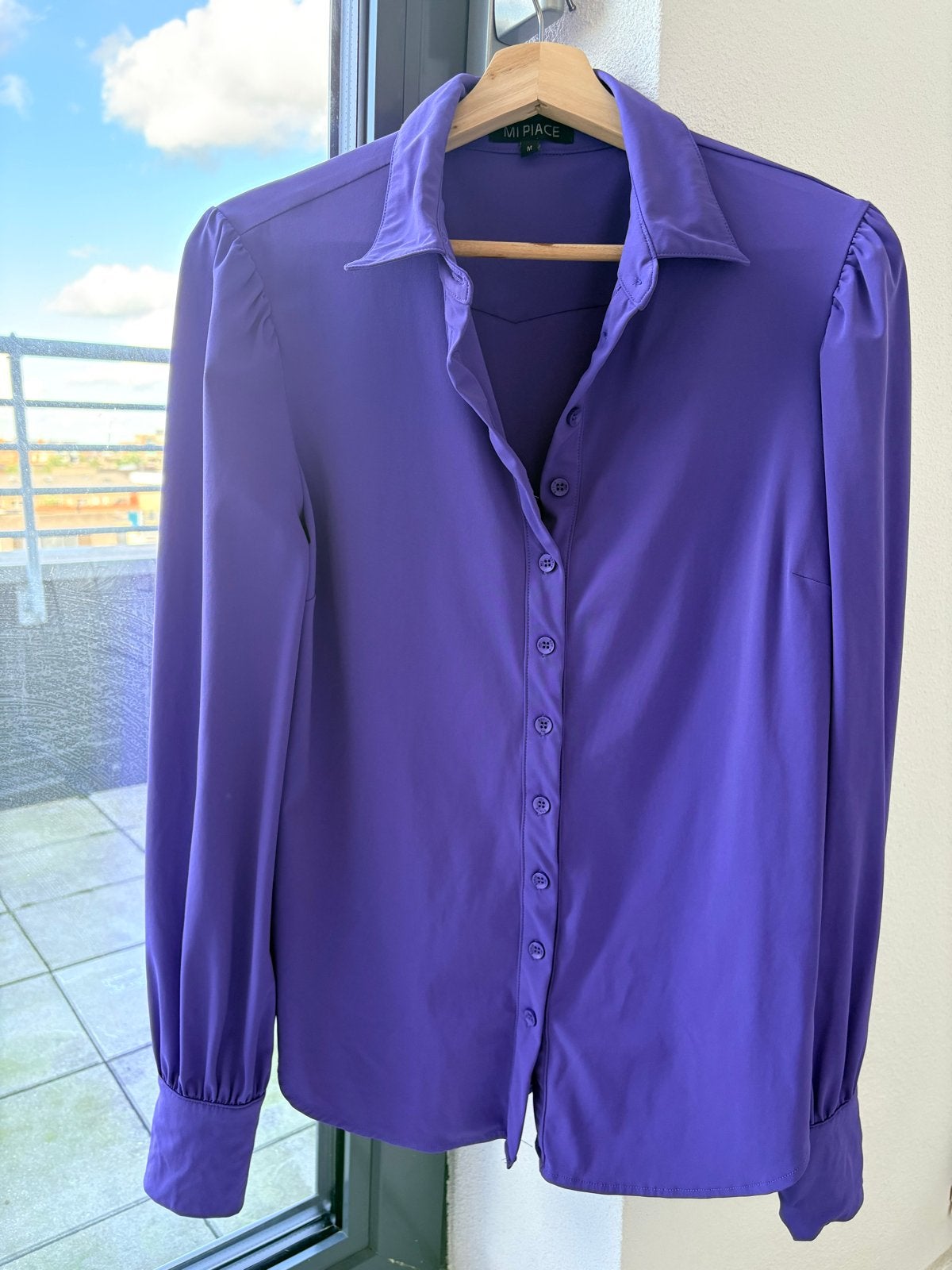 Paarse blouse van Mi Piace, maat M, Ophalen of Verzenden, Zo goed als nieuw, Maat 38/40 (M), Paars