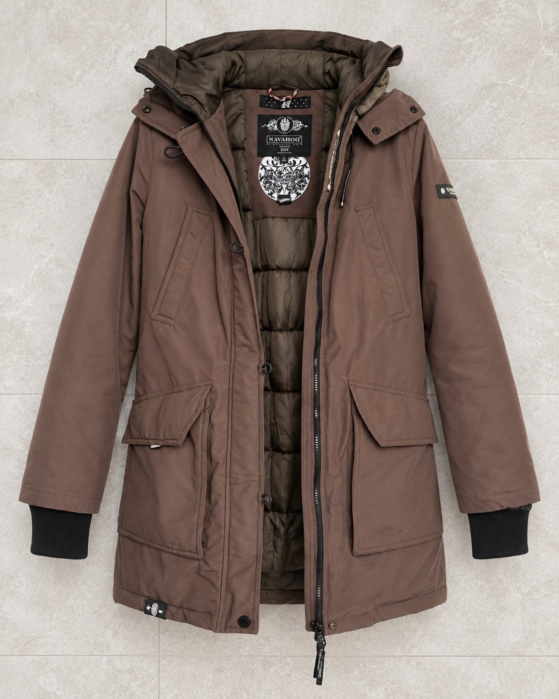 Navahoo Winterjas Dames Bruin Maat S, Ophalen of Verzenden, Zo goed als nieuw, Maat 36 (S), Bruin
