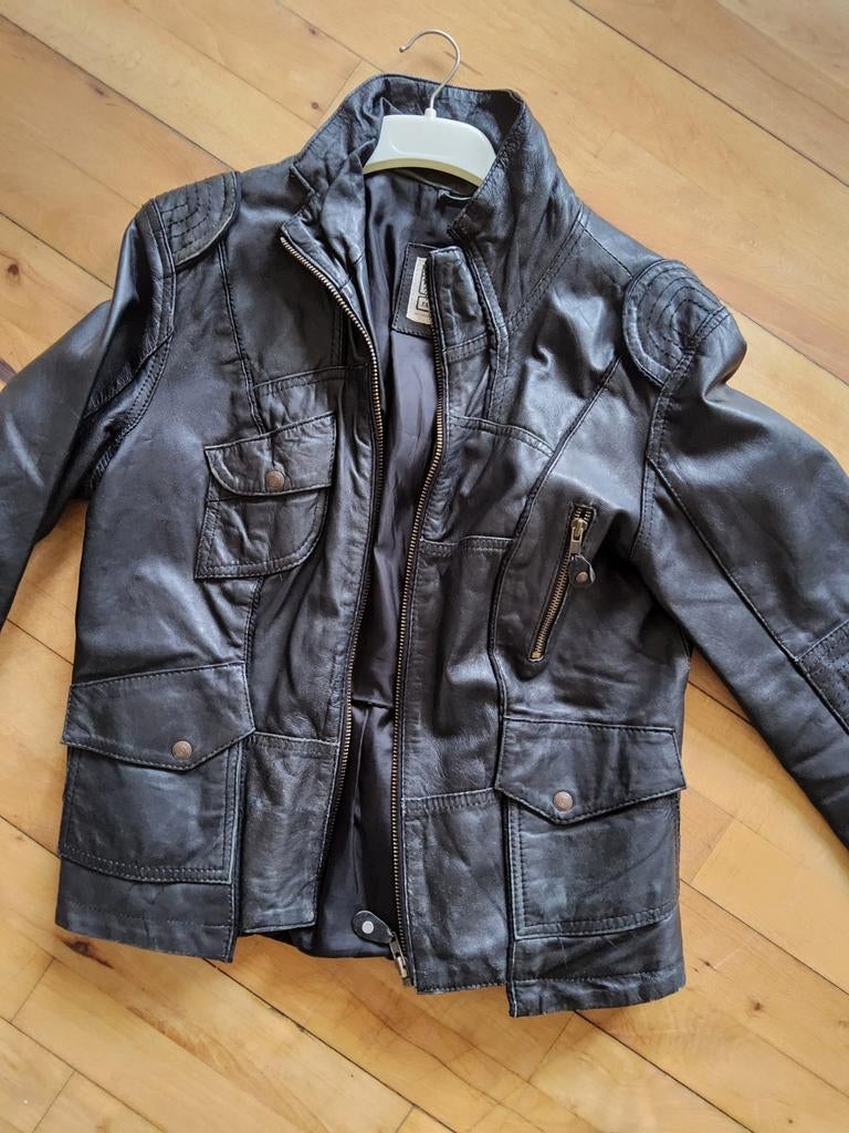Object leren jas, Ophalen of Verzenden, Zo goed als nieuw, Maat 38/40 (M), Zwart