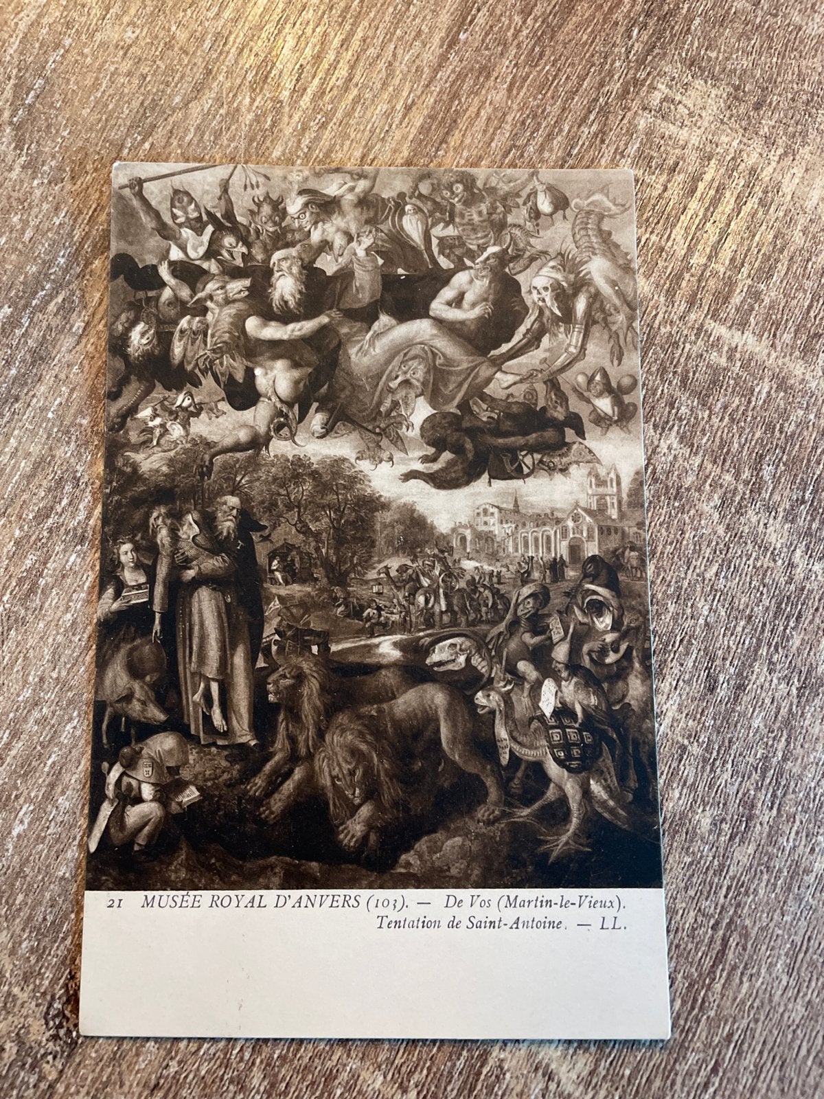 Oude ansichtkaart: De Verzoeking van de Heilige Antonius, Ophalen of Verzenden, Gelopen, Antwerpen
