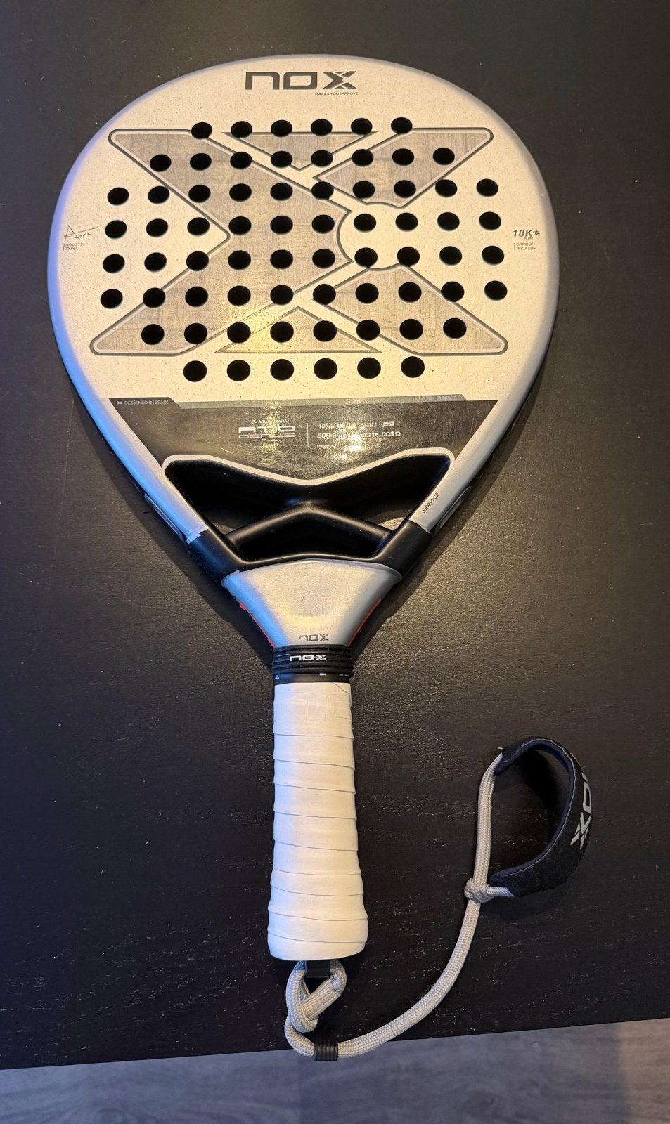 NOX Genius AT10 Alum 18K Padel Racket, Ophalen of Verzenden, Gebruikt, Racket, Overige merken