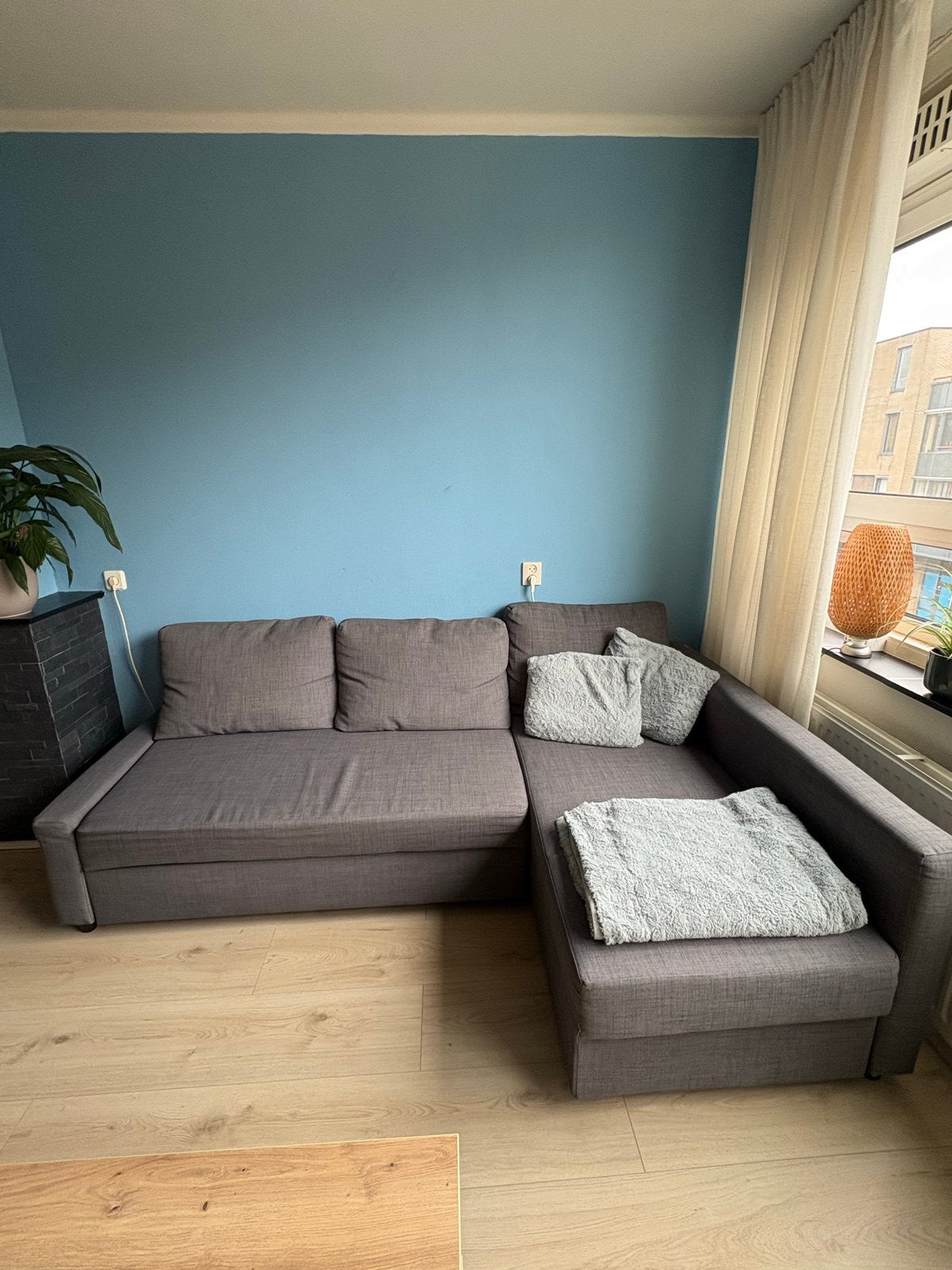 Ikea slaapbank Friheten, Ophalen, Gebruikt, 125 tot 150 cm, Hoekbank