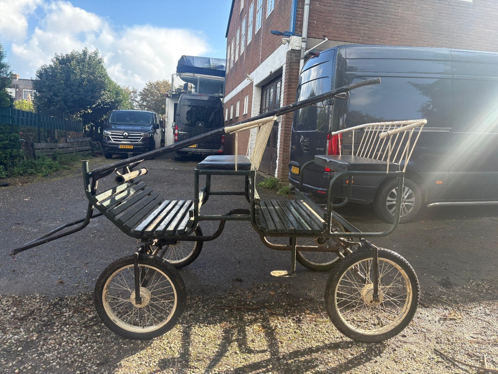 Menwagen/pony wagen., Dieren en Toebehoren, Gebruikt, Marathonwagen, Paard of Pony