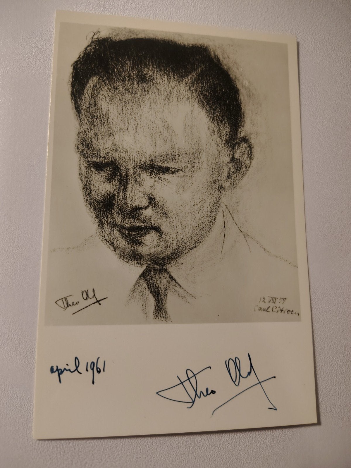 Theo Olof violist schrijver Originele Handtekening, Ophalen of Verzenden