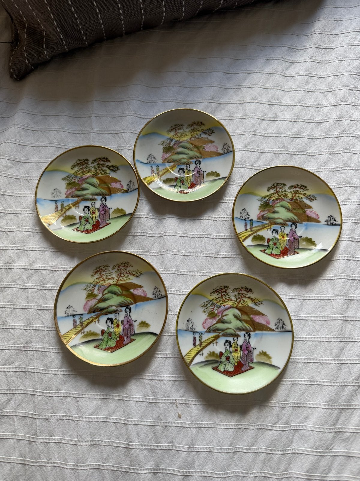 Set van 5 antieke Japanse theeschoteltjes, Ophalen of Verzenden
