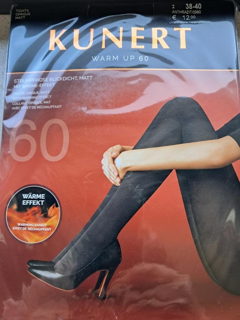 KUNERT Warm Up 60 Panty - Antraciet, Maat 38-40, KUNERT, Nieuw, Ophalen of Verzenden, Panty