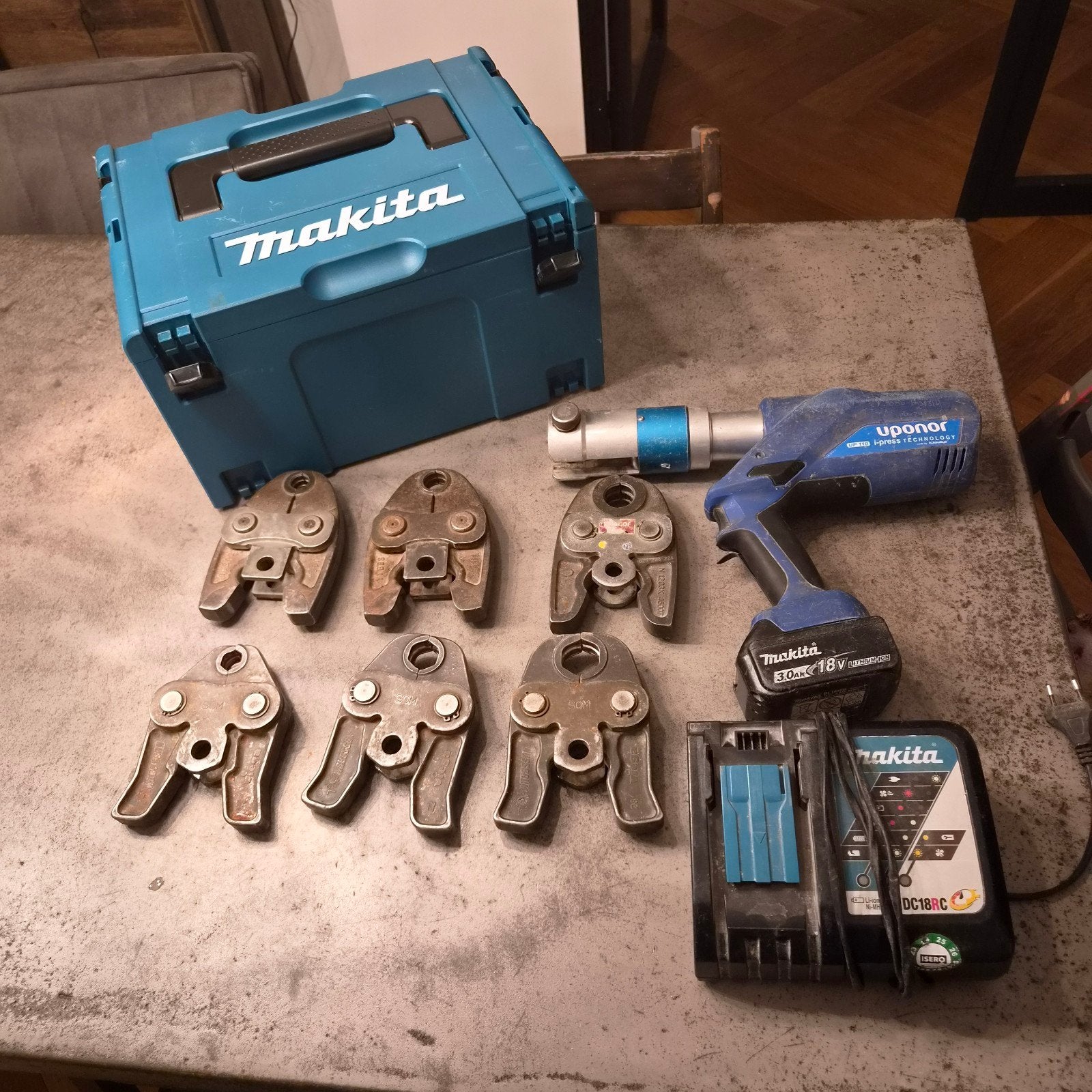 Uponor Klauke UP 110 i-press perstang met toebehoren, Ophalen of Verzenden, Gebruikt, Overige typen, Overige merken