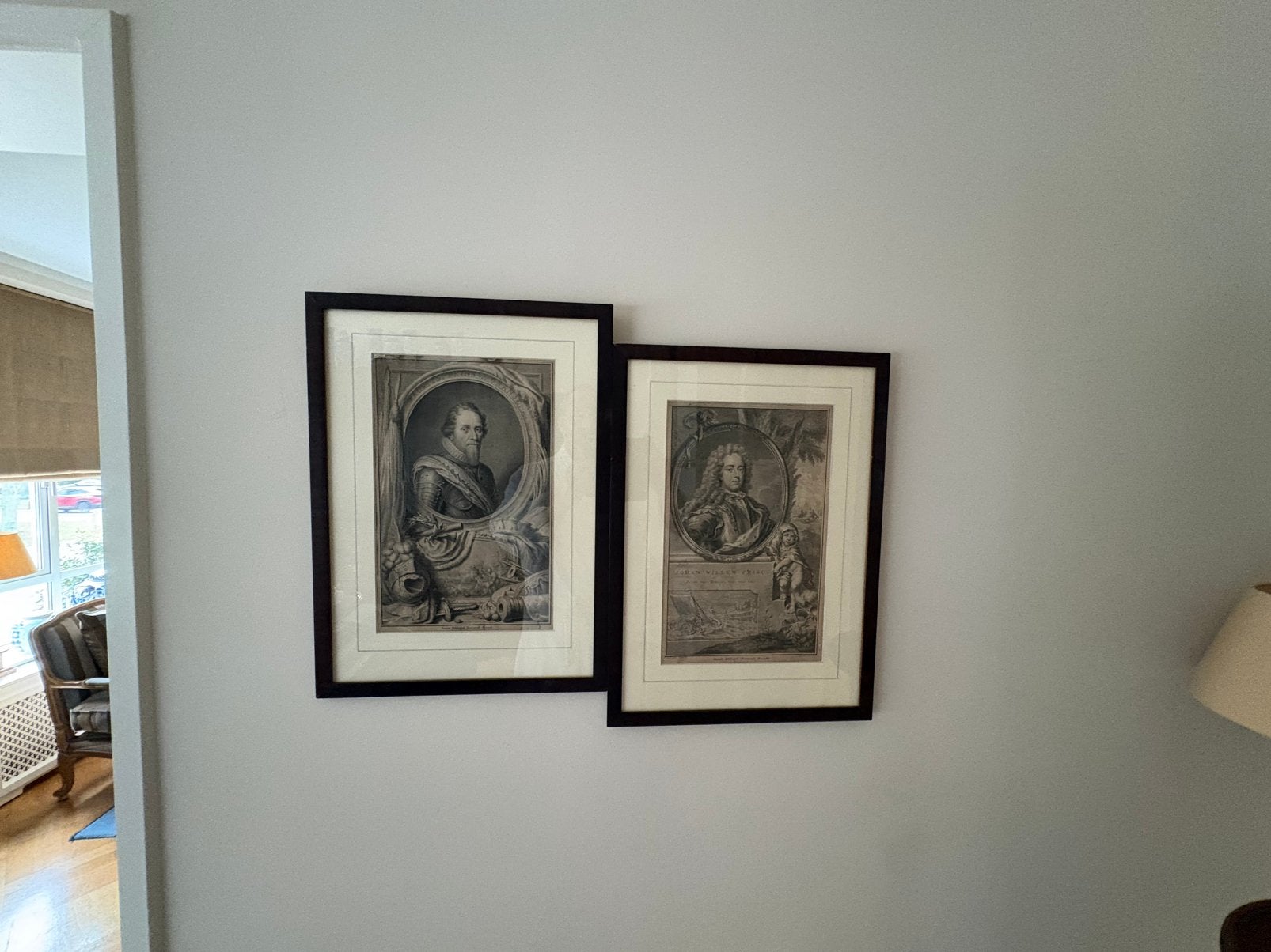 2 prenten koningshuis: Maurits en Johan Willem Friso, Ophalen of Verzenden, Ets, Ingelijst