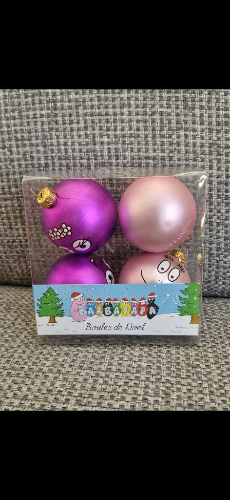 Barbapapa kerst Kerstmis kerstbal kerstballen roze 4 stuks, Nieuw, Ophalen of Verzenden, Nvt, Nvt