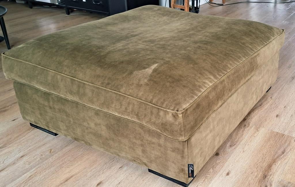 Groene hocker 110x110x45, Room 108, Huis en Inrichting, Banken | Voetenbanken en Poefen, Ophalen, Gebruikt, 100 tot 125 cm, 100 tot 125 cm