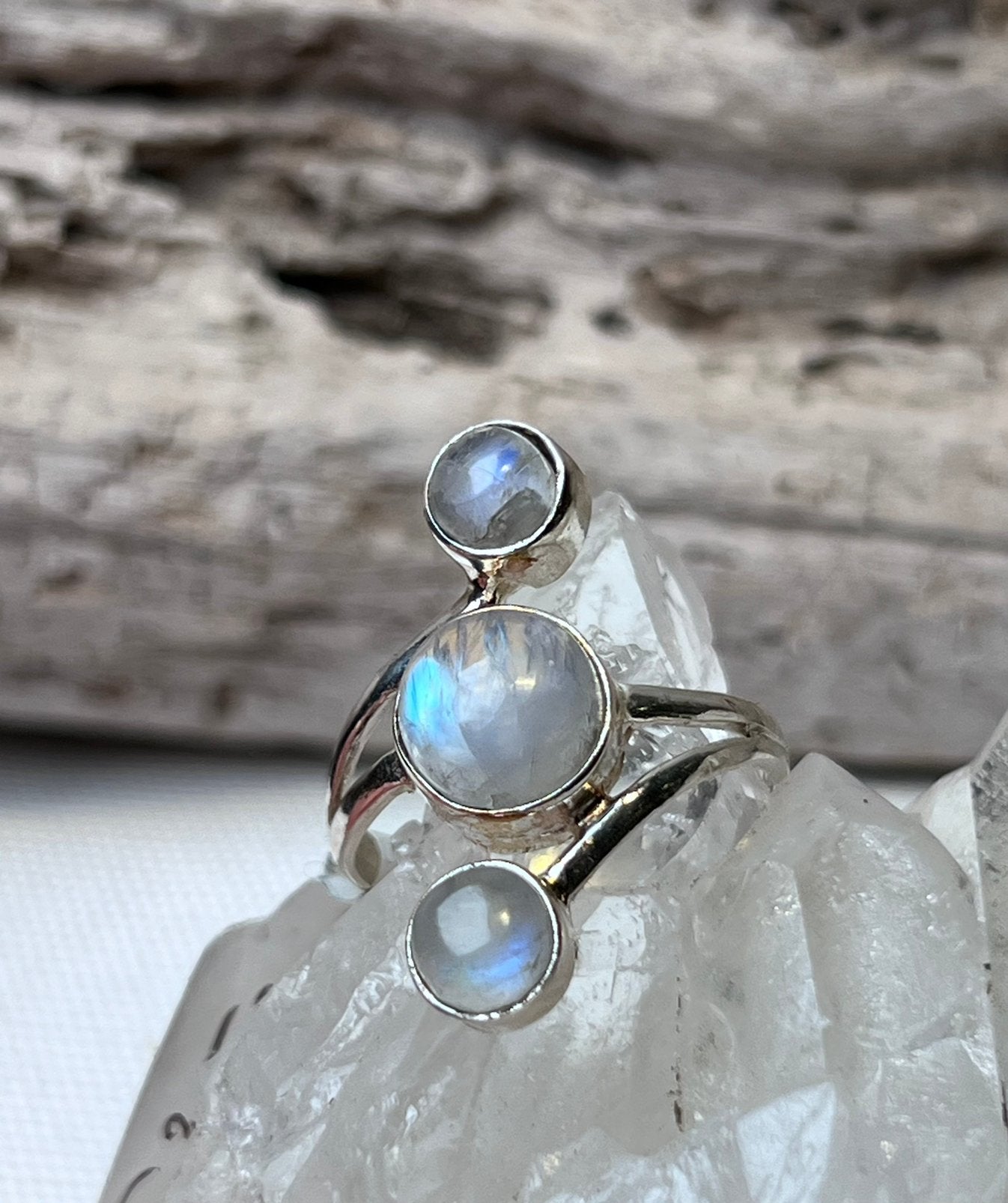 Zilveren ring met maansteen nieuw, 20 of groter, Nieuw, Ophalen of Verzenden, Met edelsteen