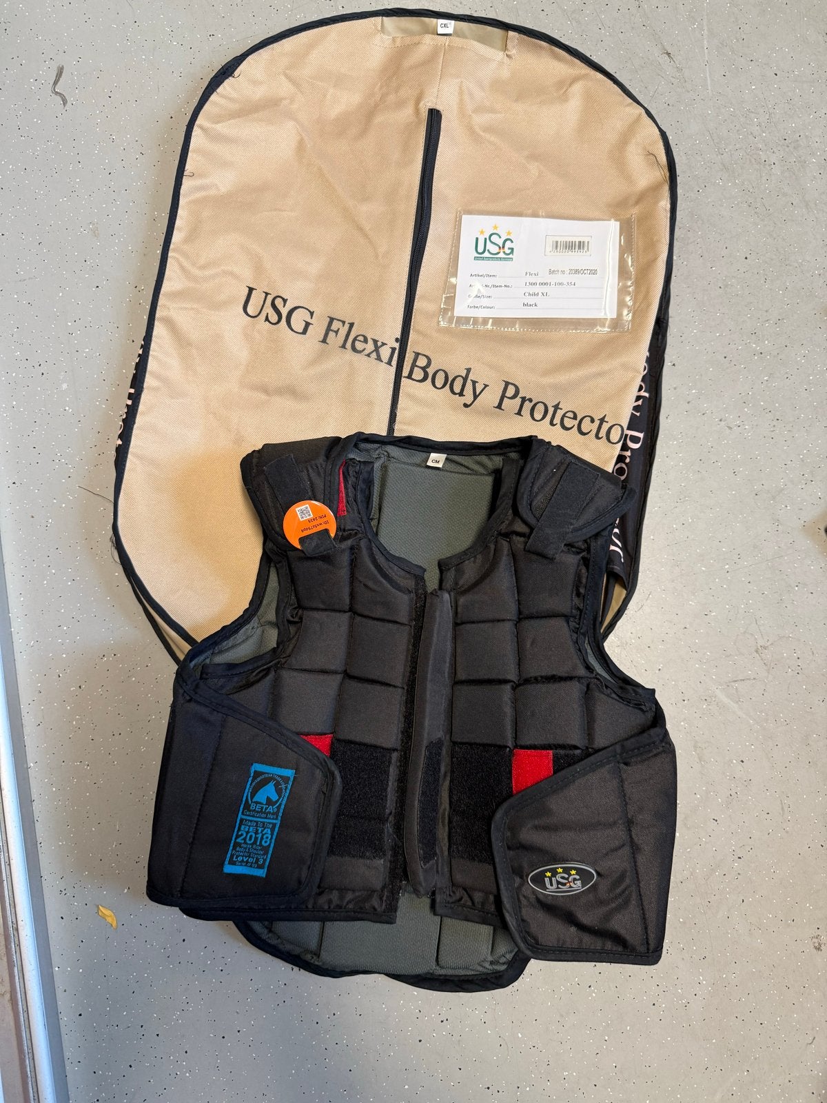Bodyprotector paardrijden. Beschermvest. USG flexi zwart, Ophalen, Zo goed als nieuw