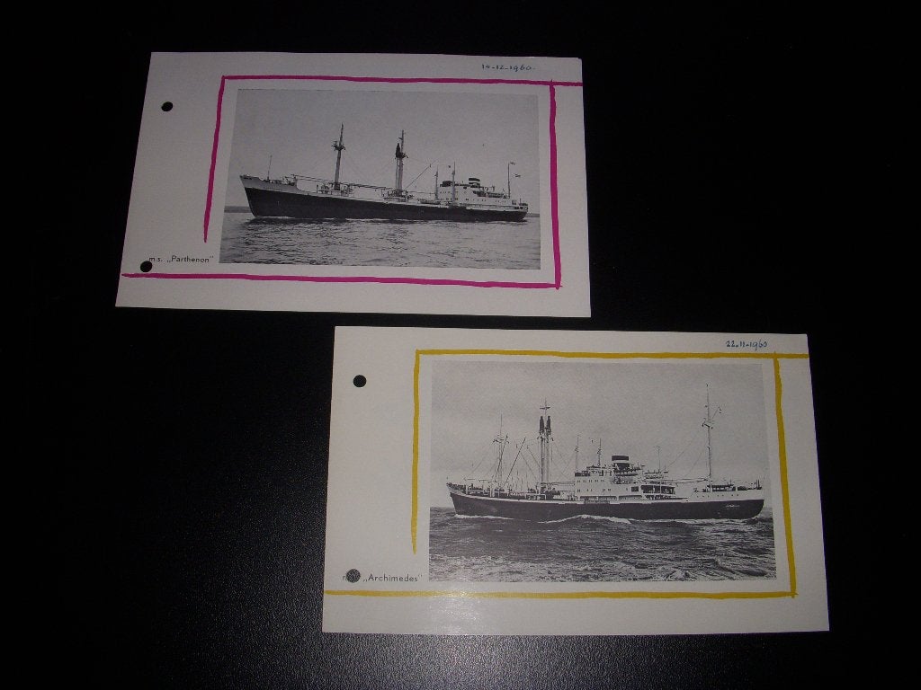 2 Folders van 2 Schepen KNSM, m.s Parthenon & m.s Archimedes, Ophalen of Verzenden, Gebruikt, Motorboot, Overige typen