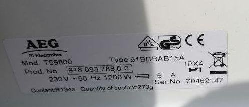 Foto 9 van AEG Electrolux wasdroger - Condensdroger, type T59800