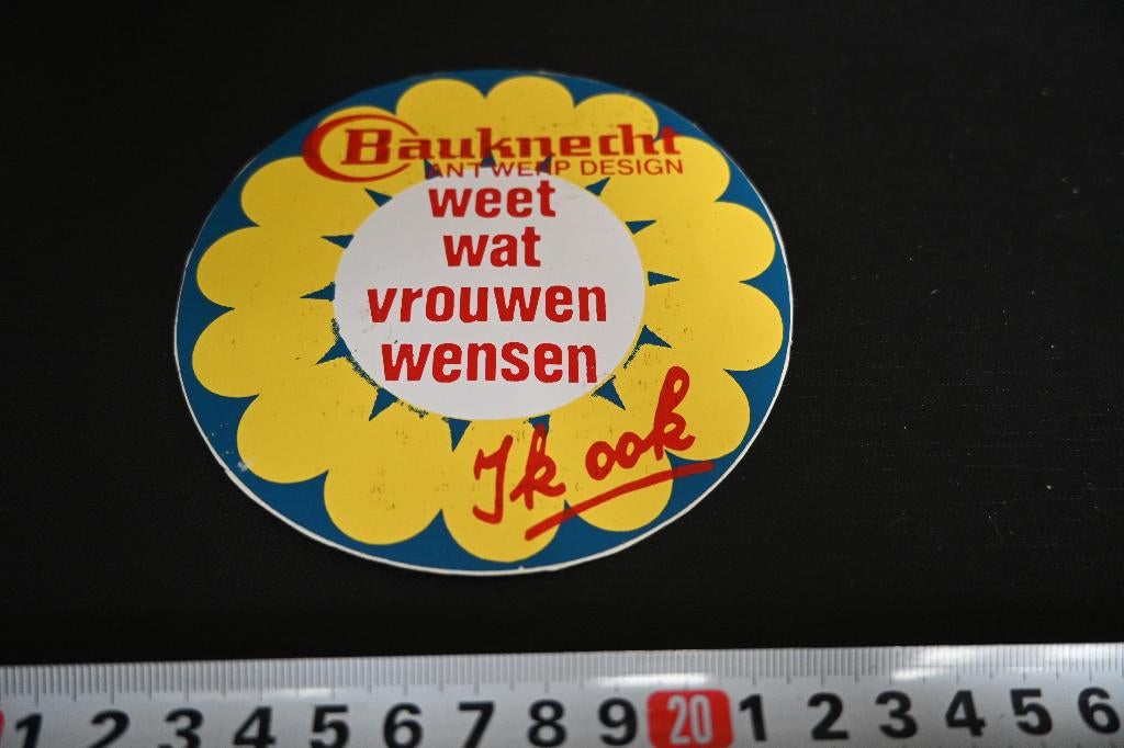 sticker BAUKNECHT Antwerp Design Weet wat vrouwen wensen, Ophalen, Zo goed als nieuw