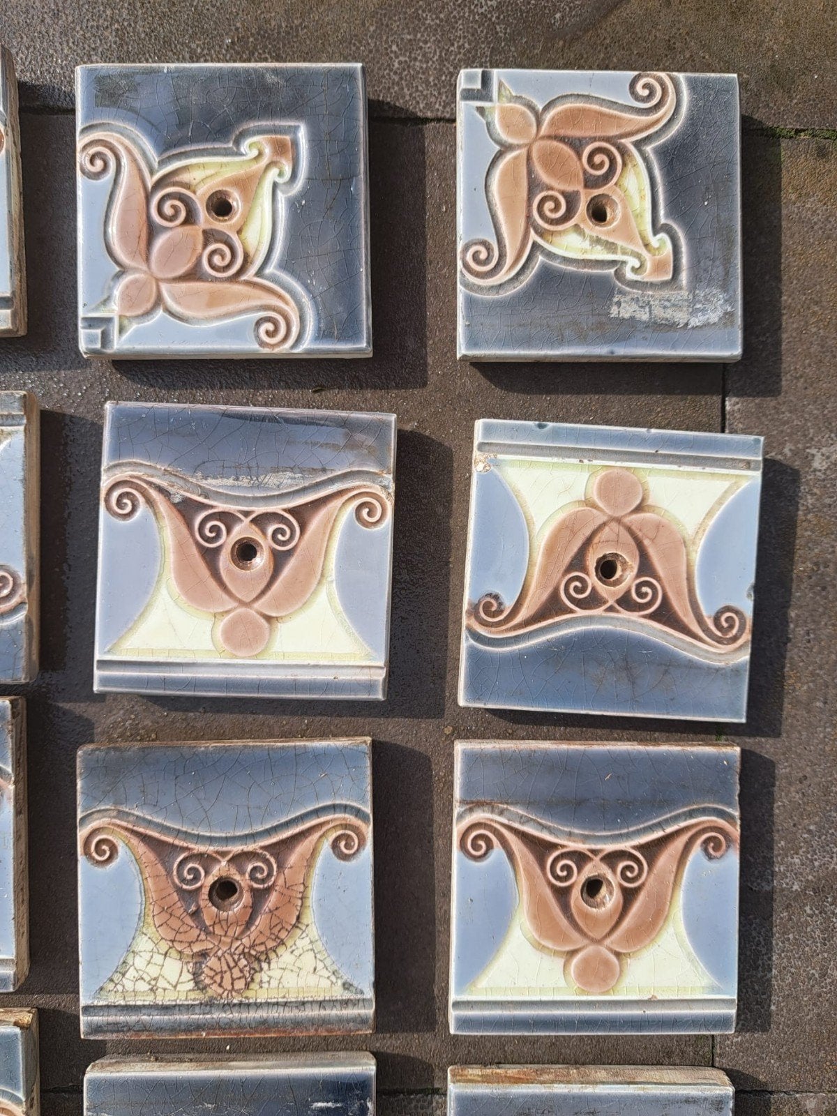 Te koop: Art Nouveau oventegels 45 stuks, Ophalen