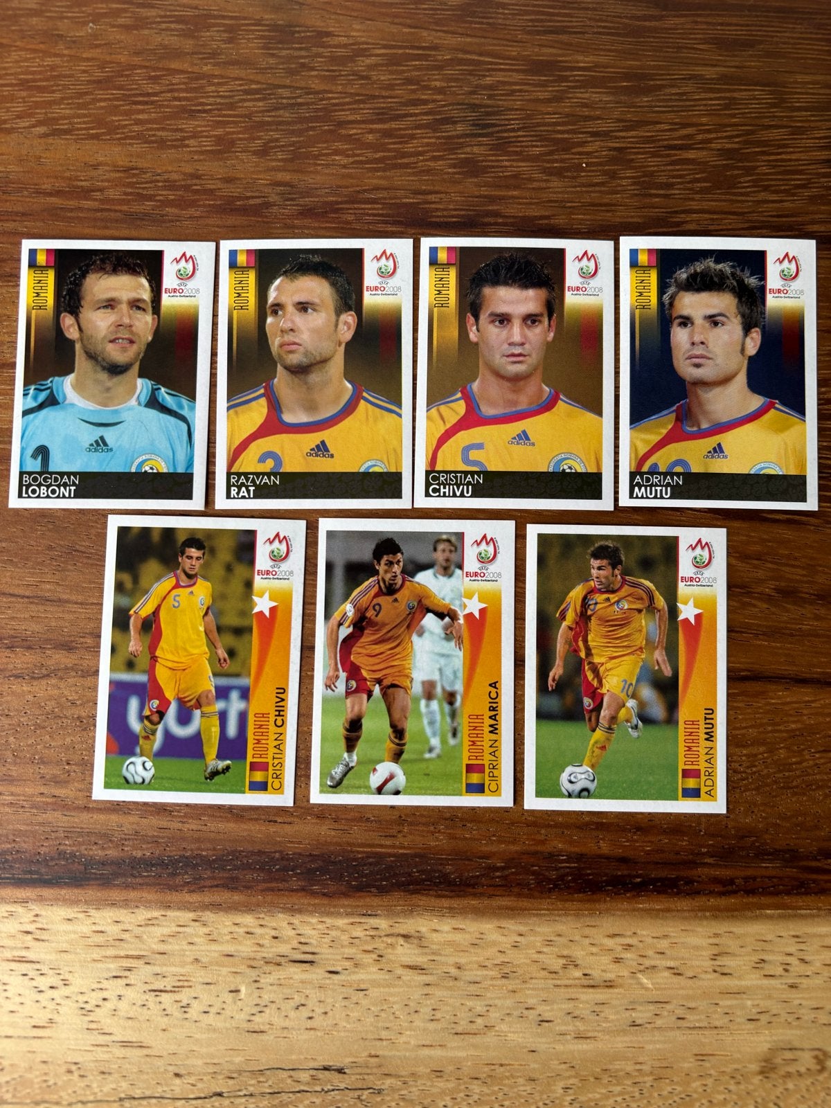 Panini Euro 2008 Roemenië Voetbalplaatjes - Set van 7, Ophalen of Verzenden, Zo goed als nieuw, Stickers en Plaatjes