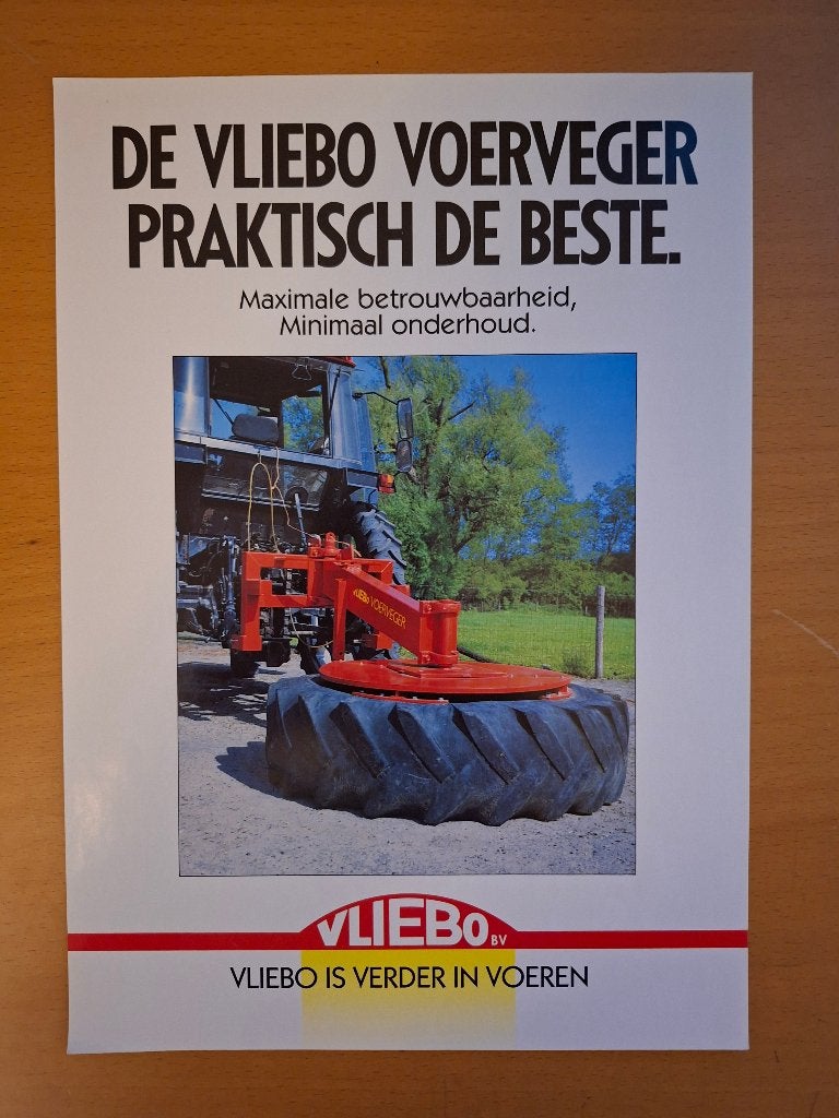 Folder de Vliebo voerveger praktisch de beste, Ophalen of Verzenden, Gelezen, Tractor en Landbouw