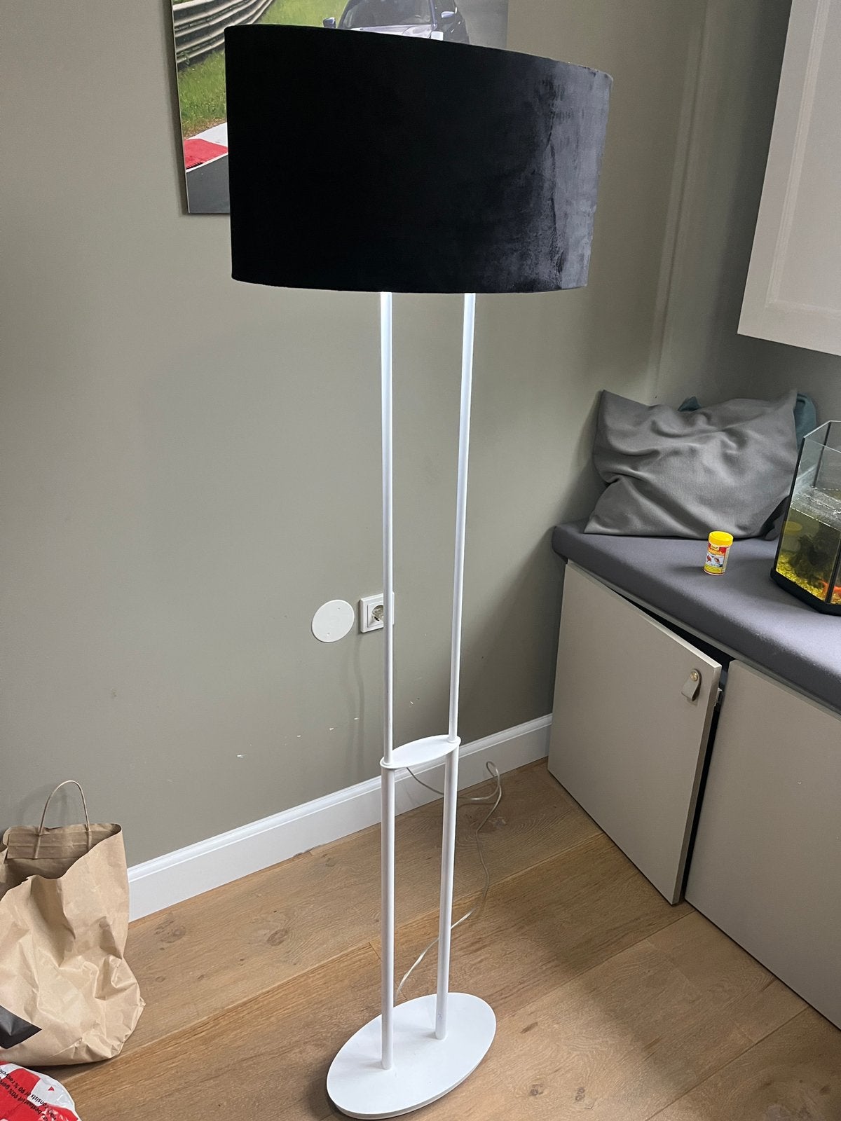 Staande lamp wit met zwart, Ophalen, Zo goed als nieuw, 150 tot 200 cm
