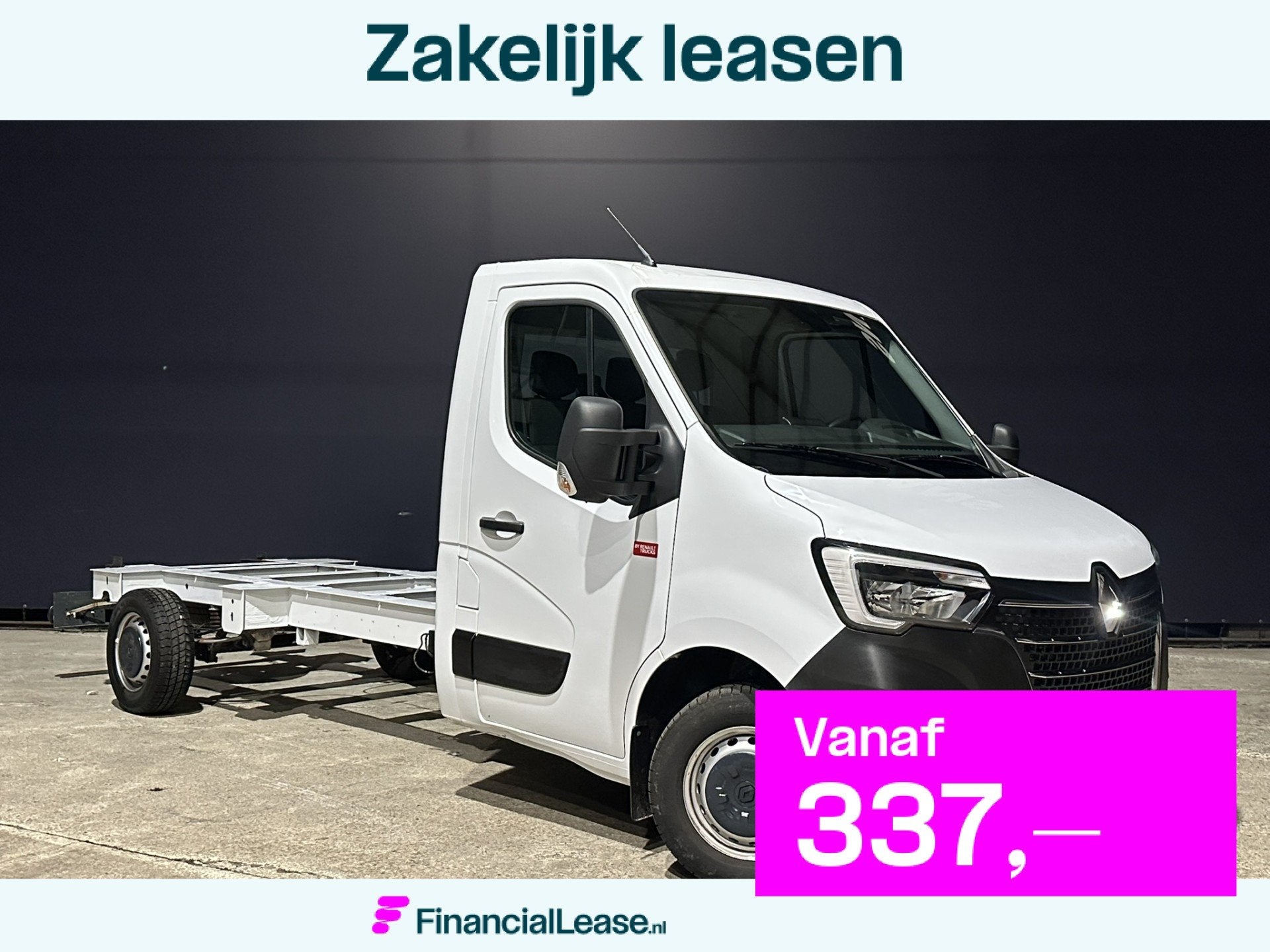 Renault Master 2.3 dCi 146pk Chassis Cabine Euro6 Airco | Na, Stof, Gebruikt, Renault, 2500 kg