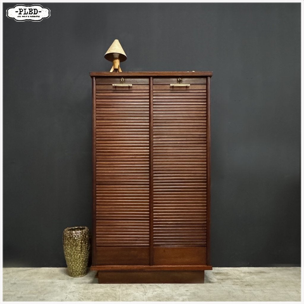Erg mooie midcentury roldeurkast / met sleutels, Ophalen, Gebruikt, 100 tot 150 cm, 100 tot 150 cm