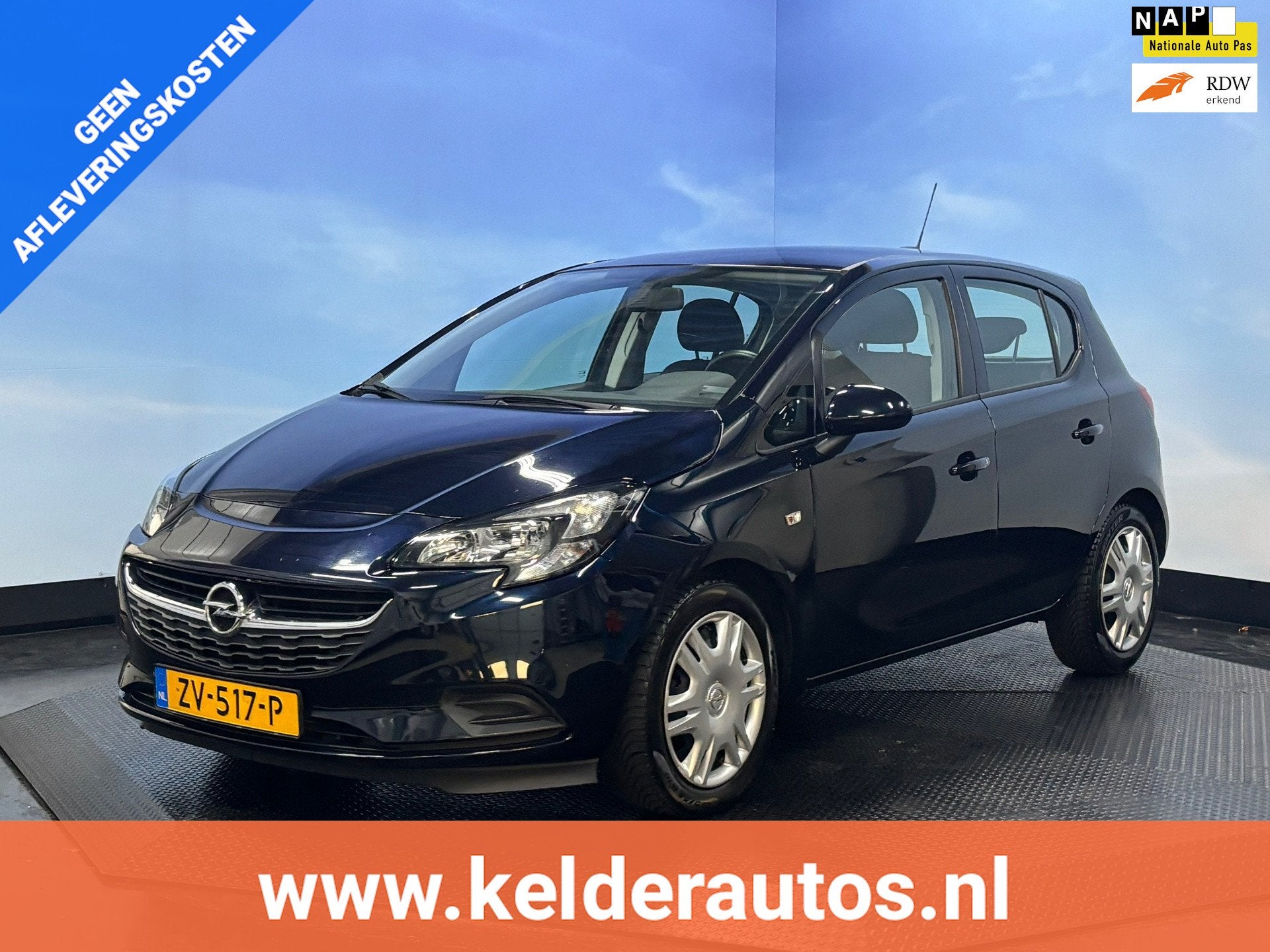 Opel Corsa 1.0 Turbo Edition Airco | Navi | Cruise | PDC, Stof, Gebruikt, Euro 6, Blauw