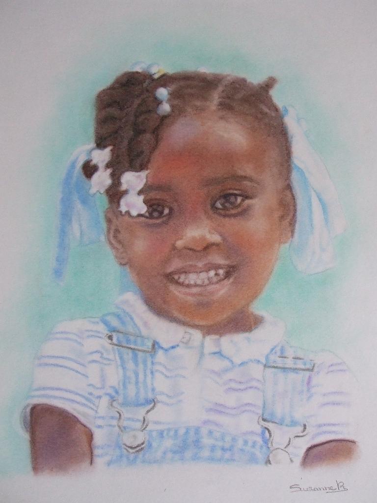 Portrettekening Afrikaans meisje, Ophalen of Verzenden
