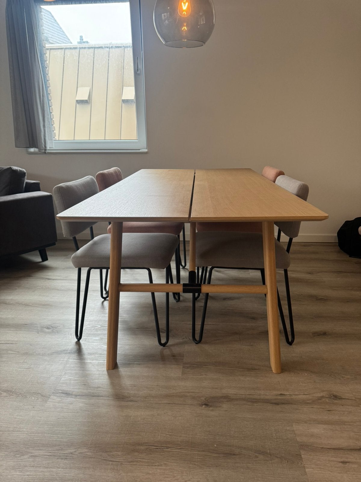 Eettafel 180x90 cm met 4 eetkamerstoelen, Ophalen, 50 tot 100 cm, Zo goed als nieuw, 150 tot 200 cm
