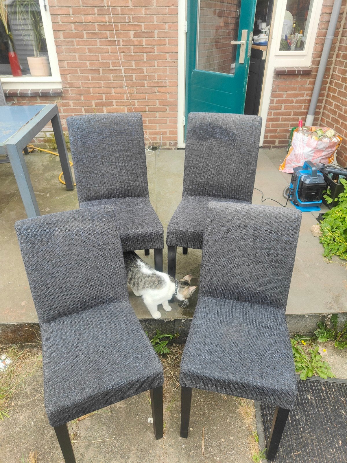 Eettafel stoelen, Ophalen, Zo goed als nieuw, Vier, Stof