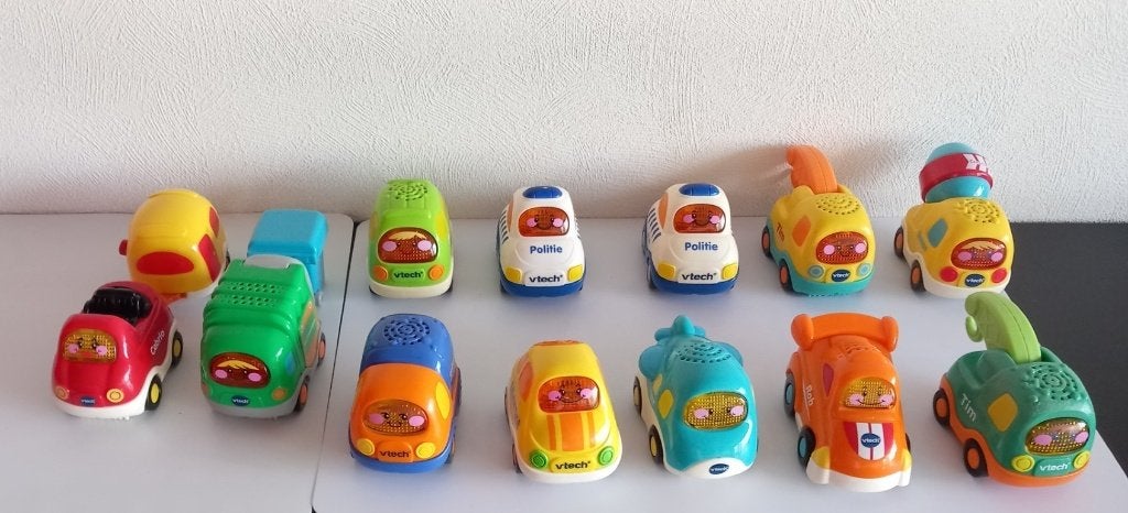 11 Vtech auto's & 1 vliegtuig met geluiden, Ophalen of Verzenden, Zo goed als nieuw, 6 jaar of ouder
