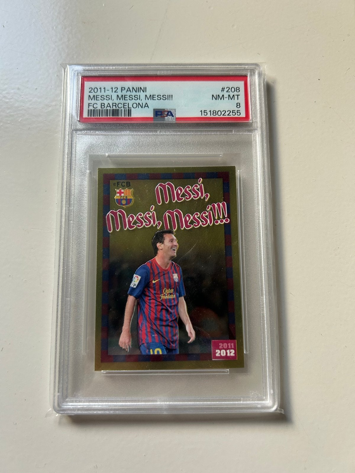 2011-12 Panini Messi, Messi, Messi!!! FC Barcelona PSA 8, Ophalen, Zo goed als nieuw, Buitenlandse clubs, Poster, Plaatje of Sticker
