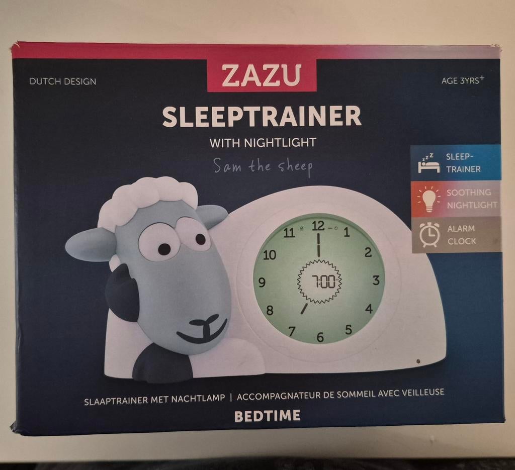 ZAZU Slaaptrainer Sam het Schaap met Nachtlampje, Ophalen of Verzenden, Zo goed als nieuw, Klok