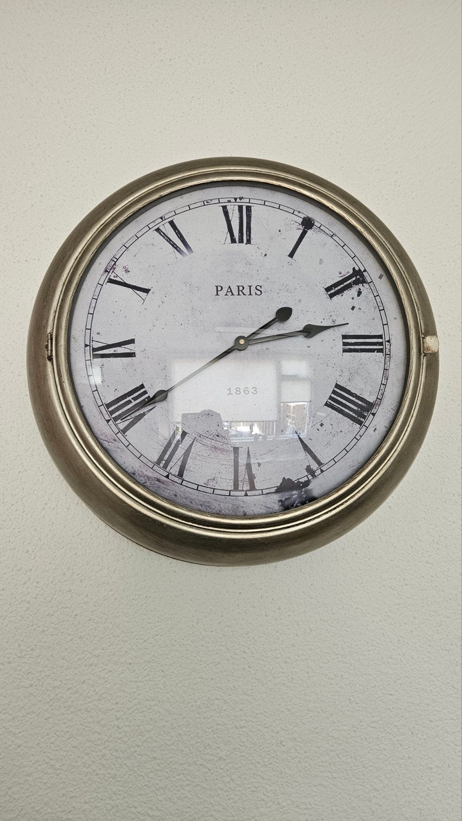 Wandklok 'Paris 1863' - Vintage Stijl, Ophalen of Verzenden, Zo goed als nieuw, Wandklok