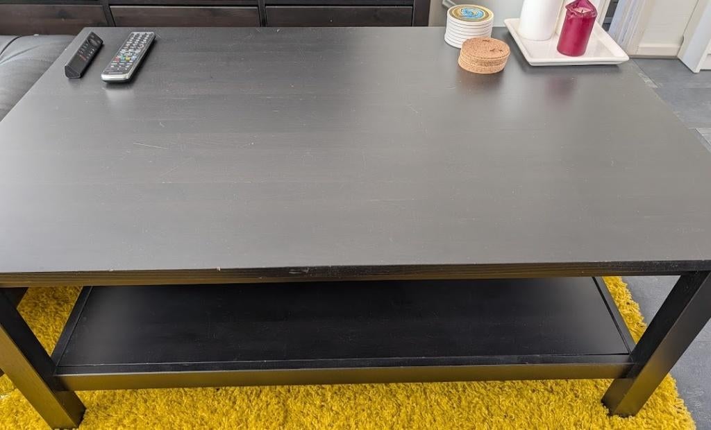 Hemnes Salontafel zwart 75x118cm, Huis en Inrichting, Tafels | Salontafels, Ophalen, Gebruikt, 100 tot 150 cm, 50 tot 100 cm