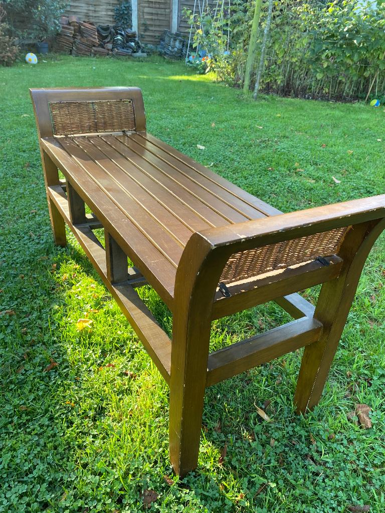 Stevig houten bankje, halbank, Ophalen, Gebruikt, Eenpersoons, Minder dan 75 cm