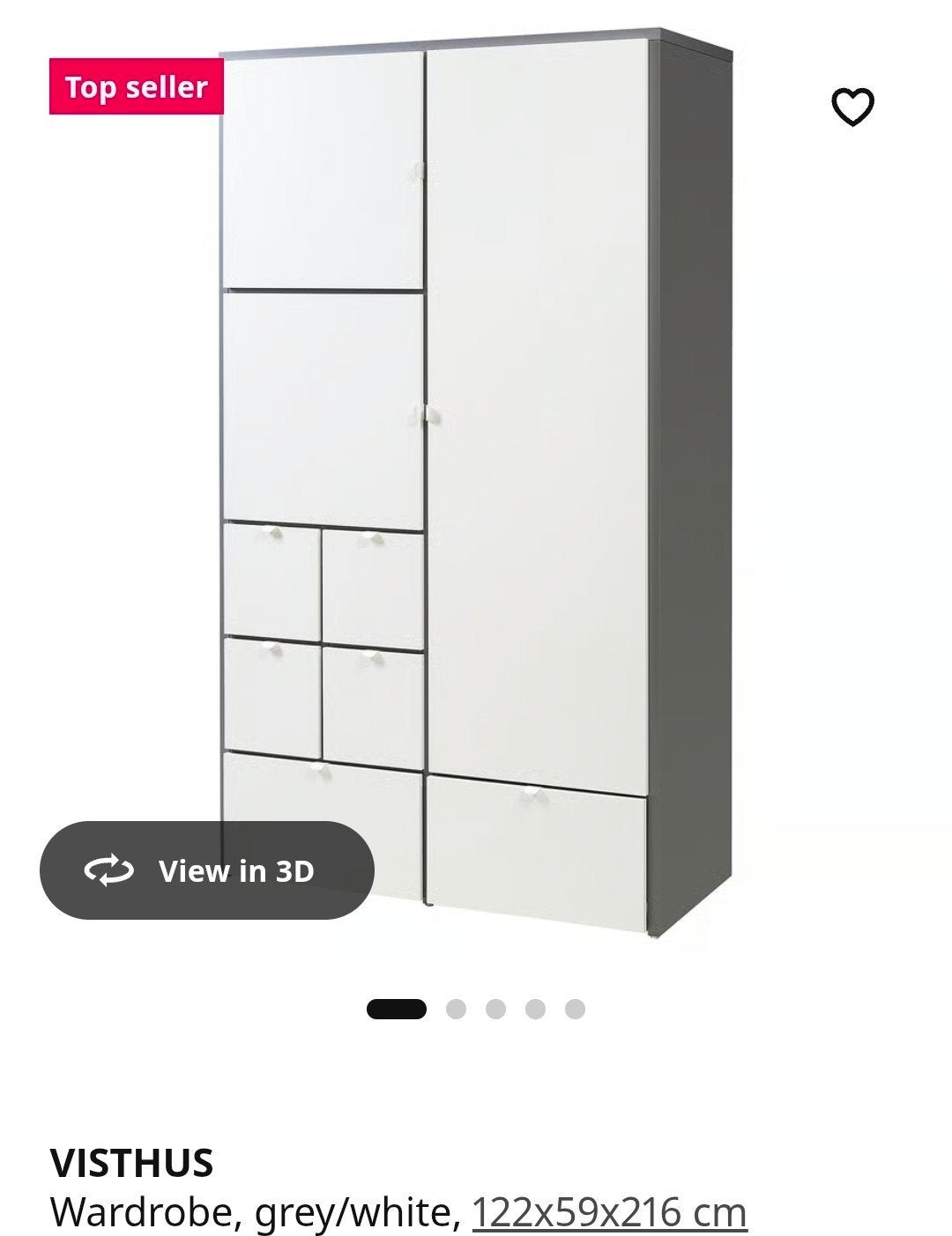 Ikea VISTHUS Wardrobe, Ophalen, Zo goed als nieuw, 25 tot 50 cm, Minder dan 100 cm