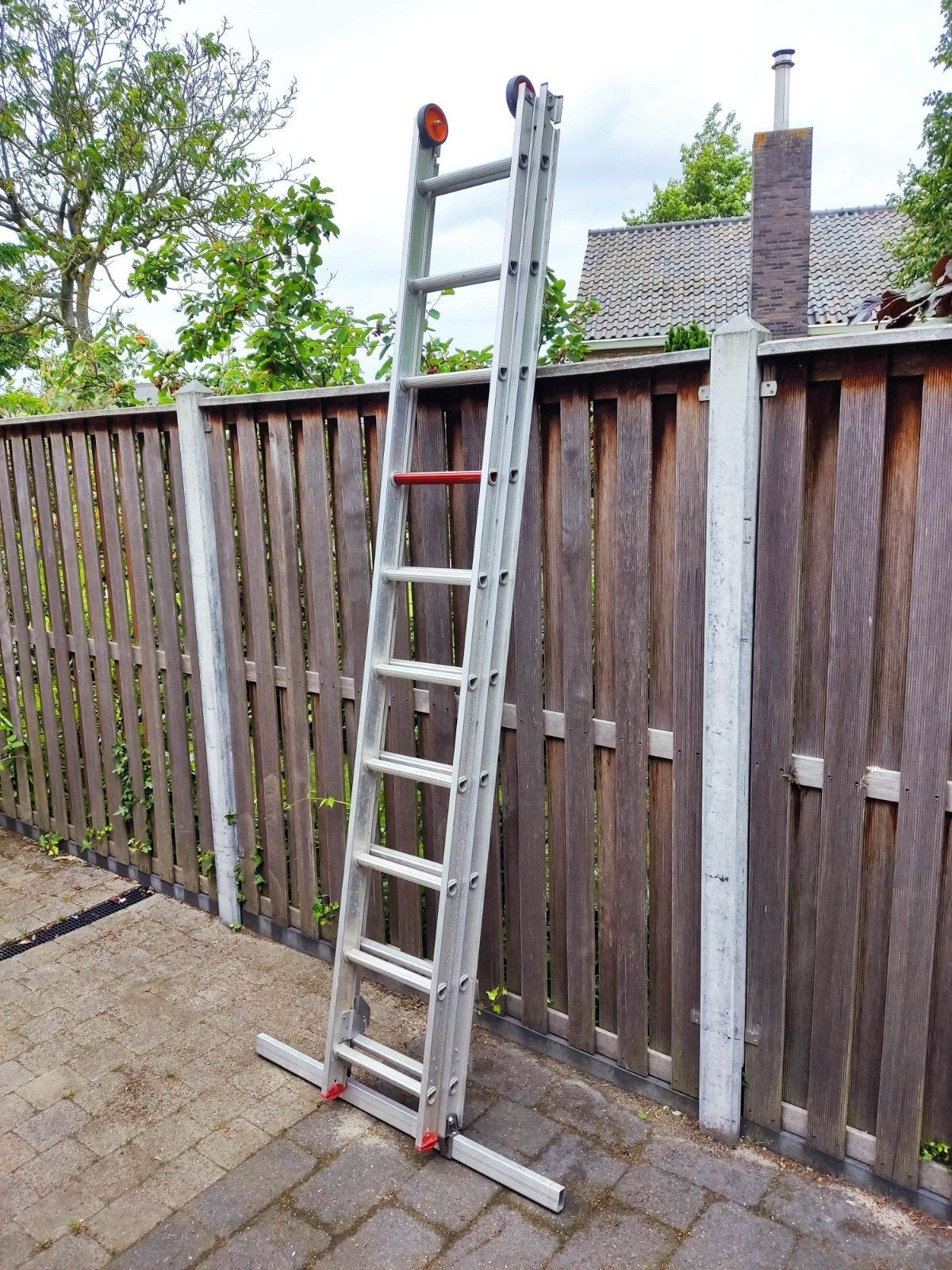 Altrex aluminium ladder 2 x 10 treden / sporen., Doe-het-zelf en Verbouw, Ladders en Trappen, Ophalen, Gebruikt, 4 meter of meer