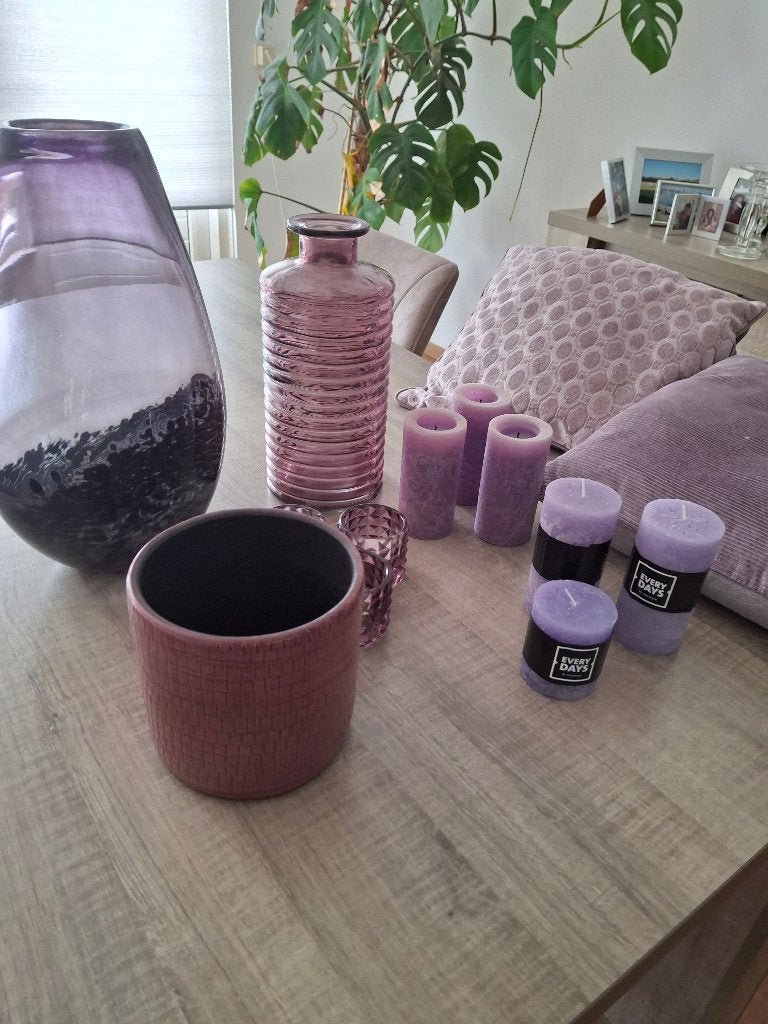 Paarse accessoires, Huis en Inrichting, Woonaccessoires | Vazen, Ophalen of Verzenden, Zo goed als nieuw, Overige kleuren, Glas