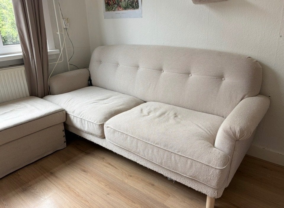 Beige tweezitsbank van Ikea, Ophalen, Gebruikt, 150 tot 200 cm, Tweepersoons