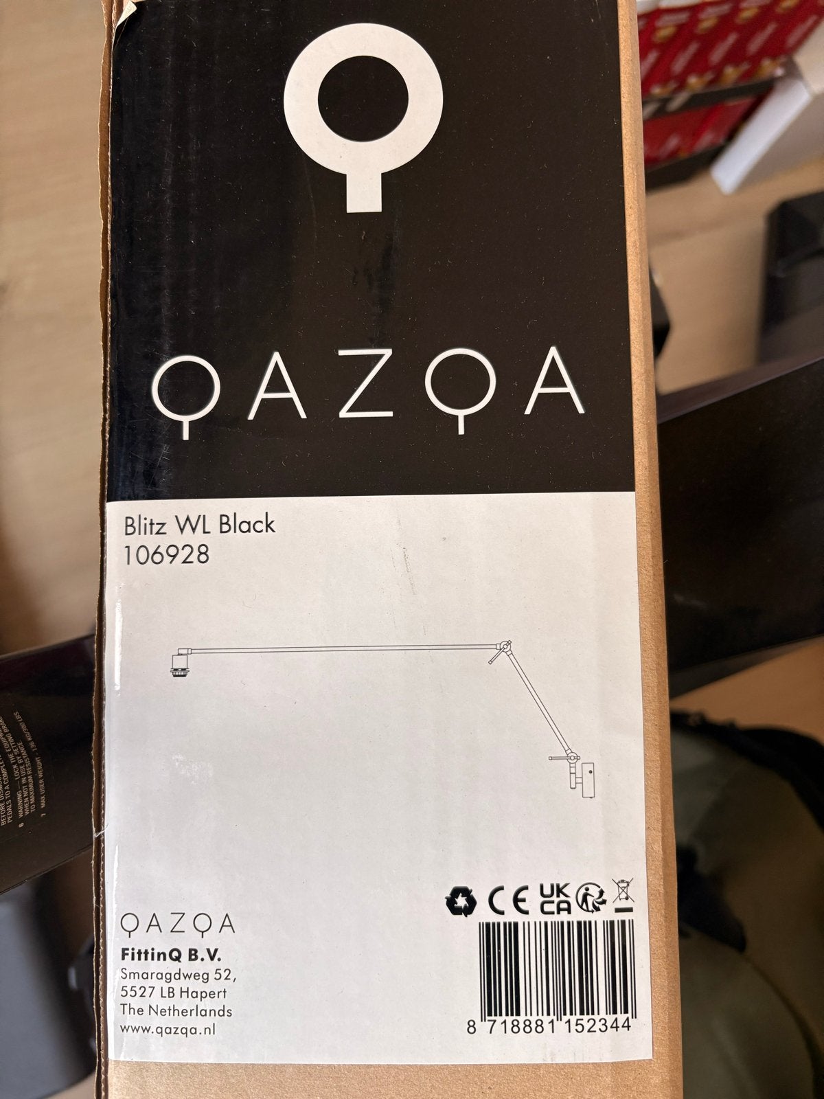 QAZQA Blitz WL Black wandlamp - Zwart, Ophalen, Zwart, Nieuw, Qazqa