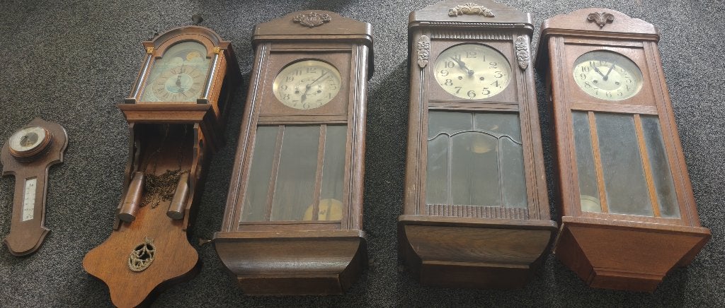 4x antiek muuer klokken, Antiek en Kunst, Ophalen