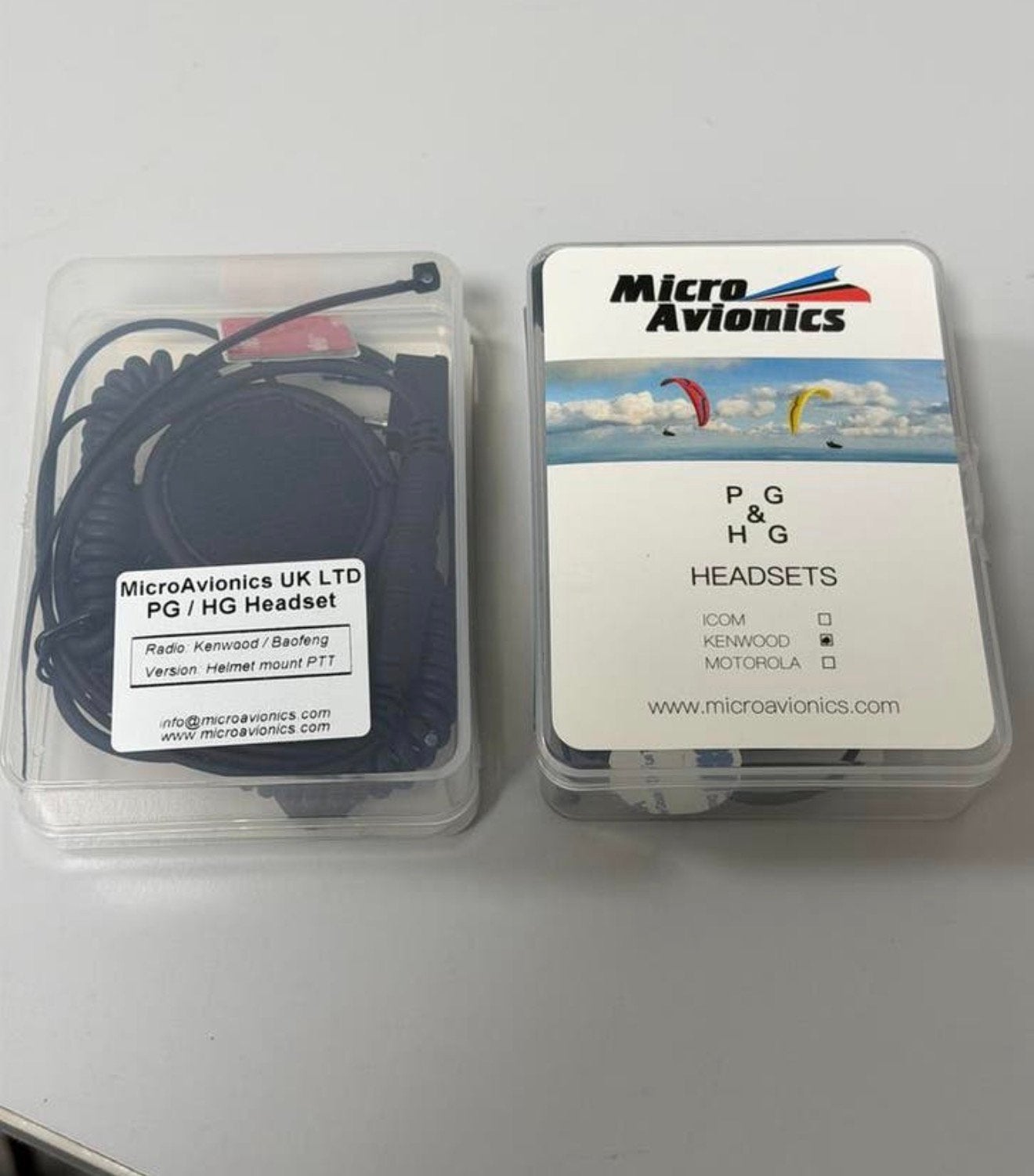 2x MicroAvionics PG HG Headset Kenwood Baofeng headsets ptt, Nieuw, Ophalen of Verzenden, H, H