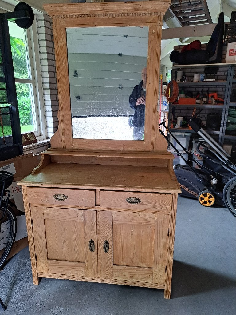 kaptafel met spiegel, Ophalen, Gebruikt, 100 tot 150 cm, 50 tot 100 cm