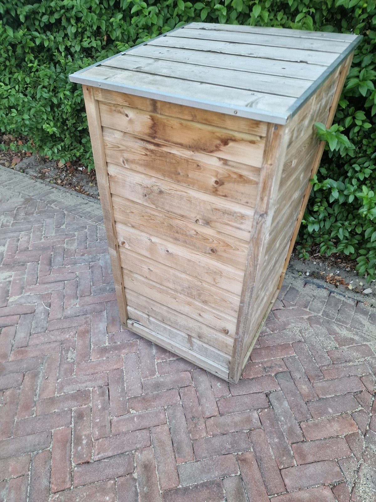 Houten containerombouw voor afvalcontainer, Ophalen of Verzenden, Gebruikt, Hout, Containerberging