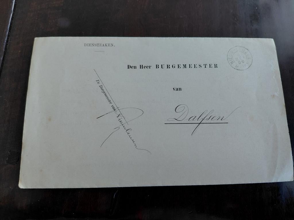 Brief Dienstzaken  Stempel NIEUW-LEUZEN   6 MEI1896, Ophalen of Verzenden, Brief