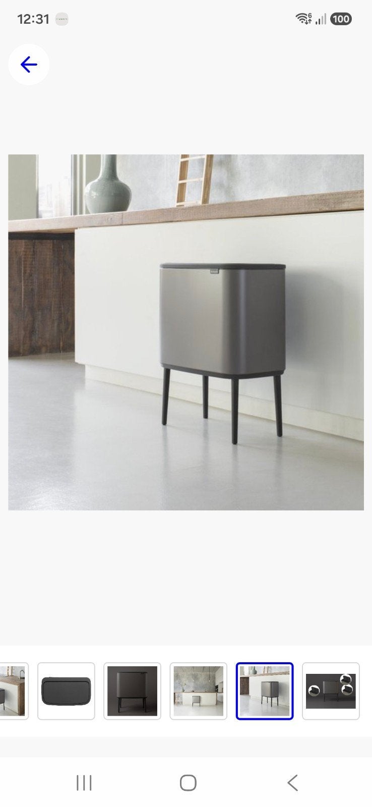 Brabantia Bo Touch Bin Prullenbak - 3 x 11 Liter - platinum, Huis en Inrichting, Ophalen, 50 – 75, Zo goed als nieuw, Metaal