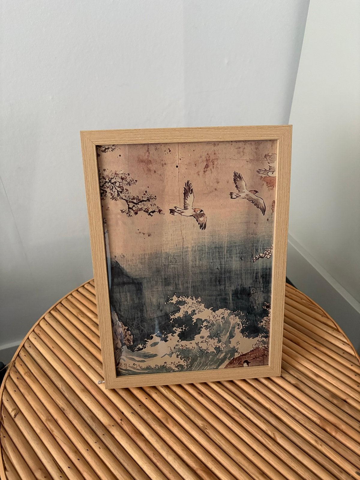 Fotolijst met Japanse print - 32x23 cm, Bruin, Ophalen of Verzenden, Zo goed als nieuw, Fotolijst