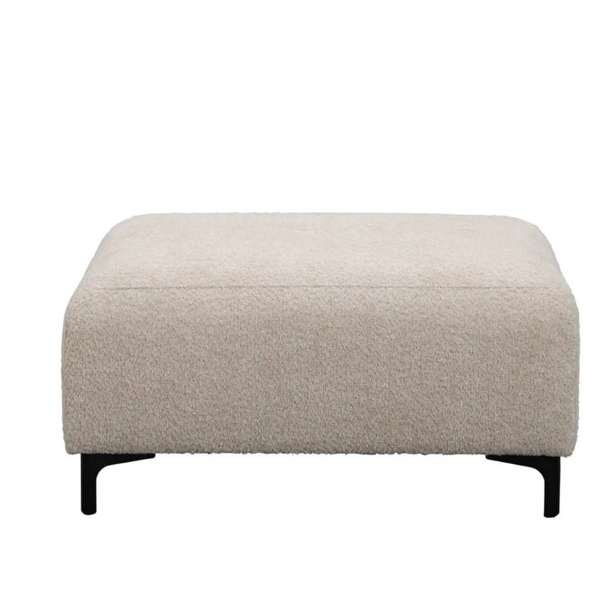 Leen Bakker Poef 'Bowie' Bouclé Beige, Huis en Inrichting, Nieuw, Ophalen of Verzenden, 75 tot 100 cm, Stof